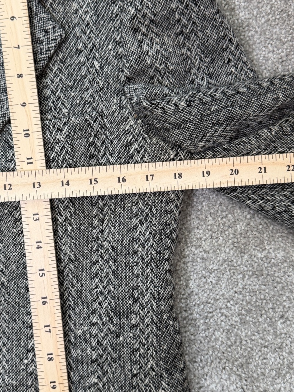 Vintage Wool Tweed Herringbone Sport Coat Blazer Grey - Picture 12 of 16